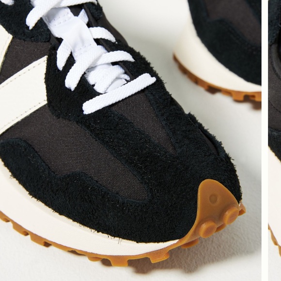 New Balance Black and White 327 Athletic Shoes - Picture 3 of 10